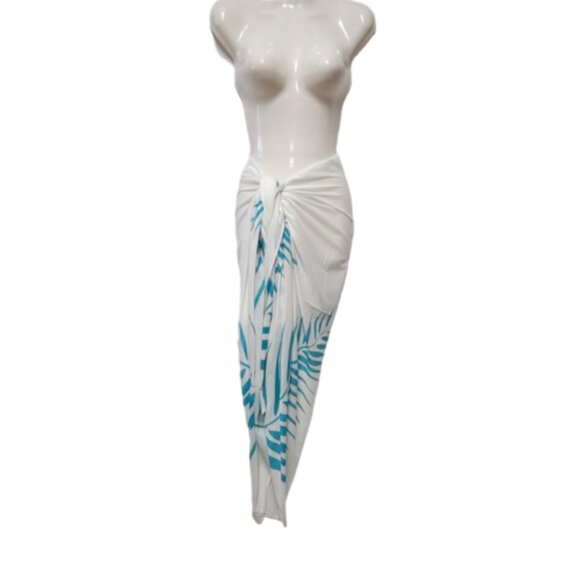 Cover Up Handpainted Cover-up, Halter Strapless Wrap Dress Cotton Batik Coverups - Picture 7 of 7